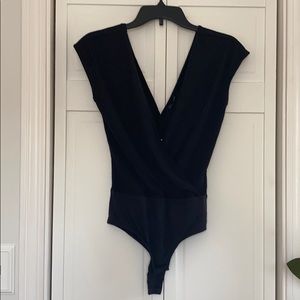 Black Zara crisscross bodysuit top